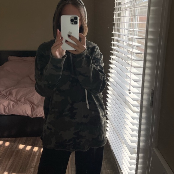 Zara Long cotton hoodie camouflage color - Picture 5 of 5